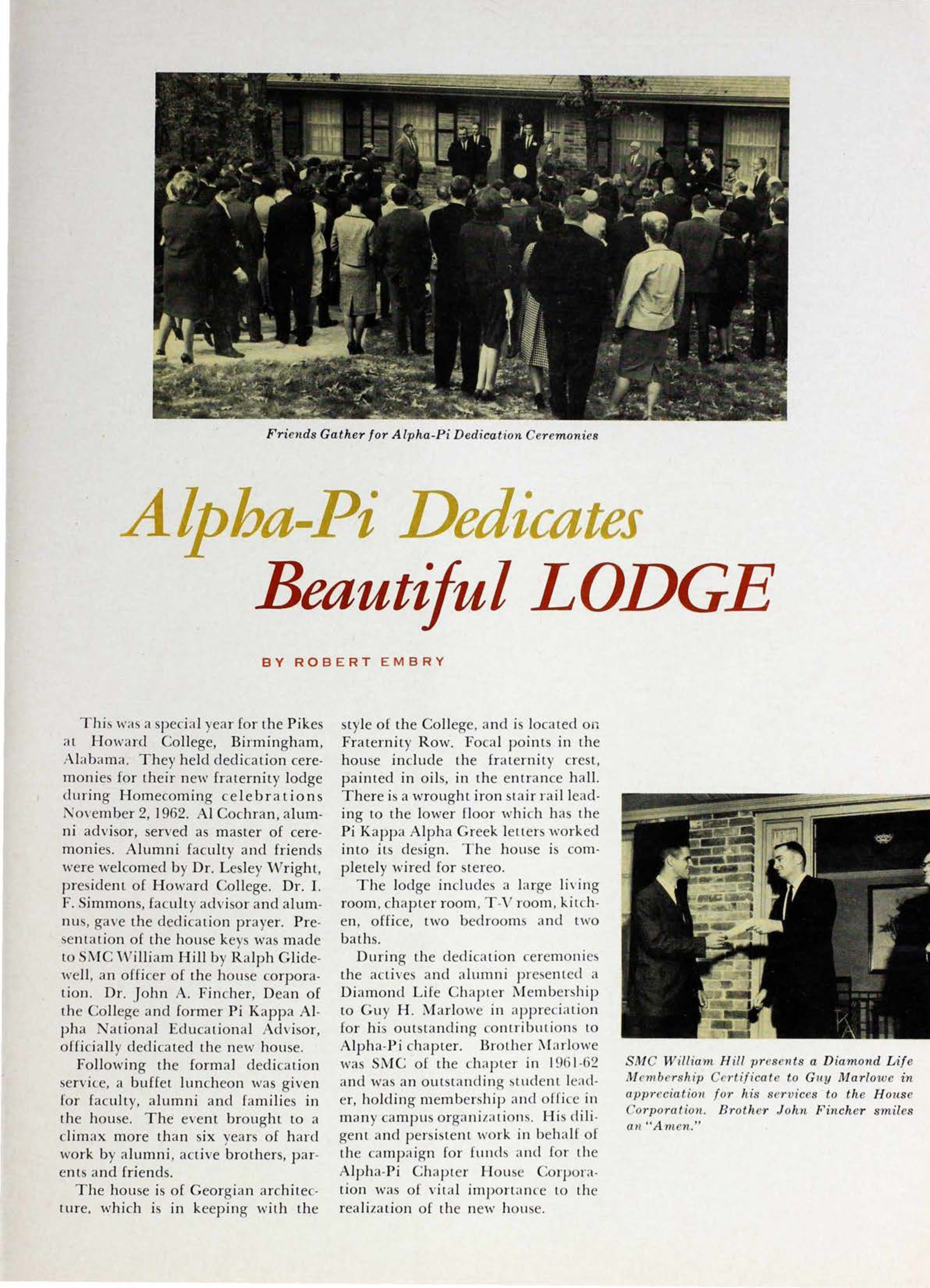 Alpha-Pi Dedicates Beautiful Lodge